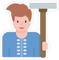 Man Holding Wiper Vector Icon