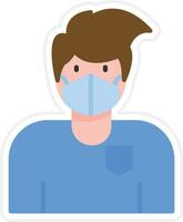 Man Wearing Mask Vector Icon