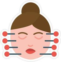 Face Acupuncture Vector Icon