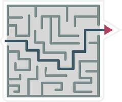 Maze Solution Vector Icon