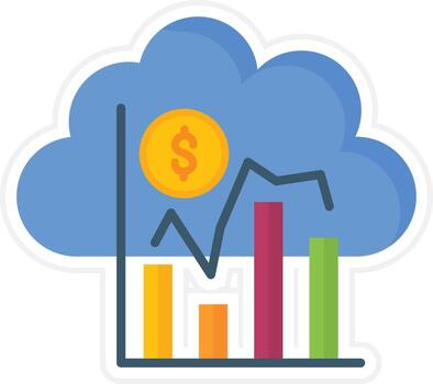 Cloud Statistics Vector Icon