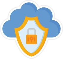 icono de vector de seguridad en la nube