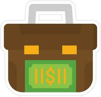 Money Suitcase Vector Icon