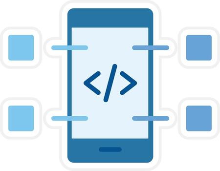 móvil codificación vector icono