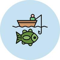 Kayak Fishing Vector Icon