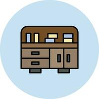 biblioteca gabinete vector icono