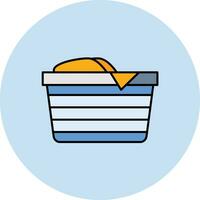 icono de vector de cesta de lavandería