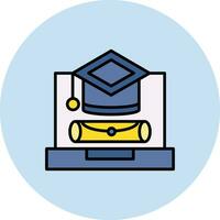 Online Graduation Vector Icon