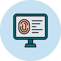 Fingerprint Database Vector Icon
