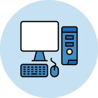 Computer Workstation Vector Icon