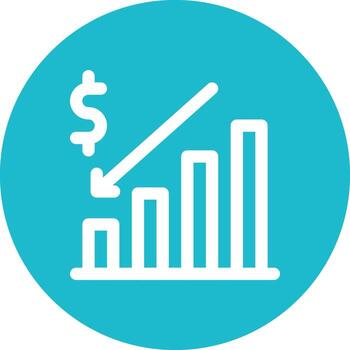 Oil Price Decrease Vector Icon
