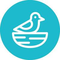 Brids in Nest Vector Icon