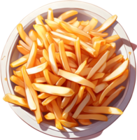 franska pommes frites, gyllene franska pommes frites, Krispig pommes frites, franska frites närbild ai generativ png