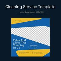 Cleaning Service House Keeping Promotional Post Template Layout vector