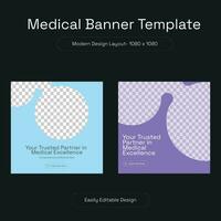 Healthcare social media post flyer and web banner template vector