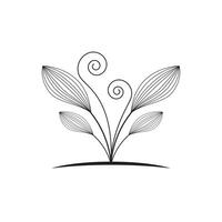 Leaf line logo vector and symbol