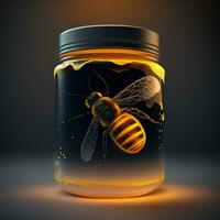 Rengen's shot of a honey bee . Generative AI photo