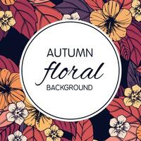 otoño floral tarjeta y bandera diseño vector