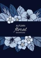 autumn floral card and banner design vector