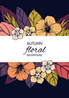 otoño floral tarjeta y bandera diseño vector