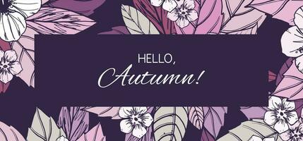 Autumn floral card, banner  or poster design vector