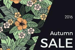 Autumn floral card, banner  or poster design vector