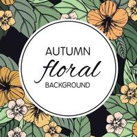 otoño floral tarjeta, bandera o póster diseño vector