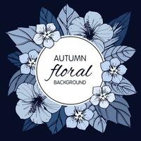 otoño floral tarjeta, bandera o póster diseño vector