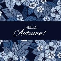 Autumn floral card, banner  or poster design vector