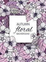 Autumn floral card, banner  or poster design vector