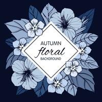 Autumn floral card, banner  or poster design vector