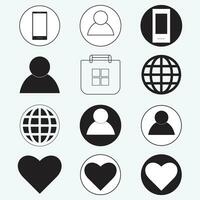 Man, Shoping Bag, Mobile, Internet, Love icon vector image