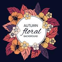 otoño floral tarjeta, bandera o póster diseño vector