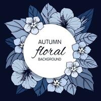 Autumn floral card, banner  or poster design vector