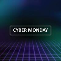 Cyber monday background with neon style. vector