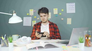 Poor male student unhappy and sad. video