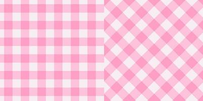 Gingham checkered plaid pattern in pink use for tablecloth, gift paper, napkin, blanket, scarf, textile and etc. vector