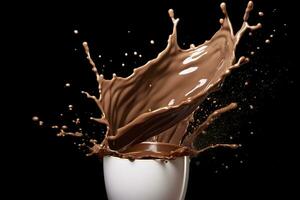 chapoteo de chocolate o cacao. generativo ai foto