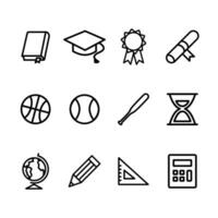 Set of School icon. Education icons pack. Line Style Vector illustrations