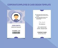 Eye Catching Modern Clean Simple Corporate Employee ID Card Design vector