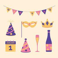 New Year Celebration theme vector art. Decoration in simple art style