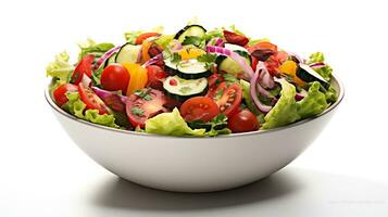 vegetable salad white background Generate AI photo