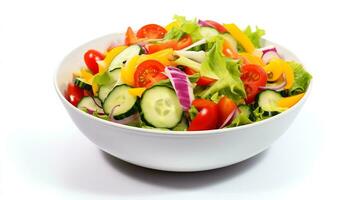 vegetable salad white background Generate AI photo