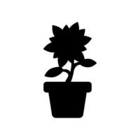 Flower silhouette icon illustration template for many purpose. Isolated on white background vector