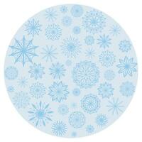 Round template with snowflakes vector illustration