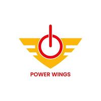 power wings logo concept. modern, minimal and simple style. yellow and red. used for emblems, logos, icons, symbols, signs or prints vector