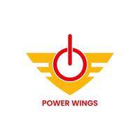 power wings logo concept. modern, minimal and simple style. yellow and red. used for emblems, logos, icons, symbols, signs or prints vector