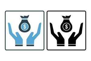 wealth icon. icon related to investment and financial concepts. Solid icon style. Simple vector design editable