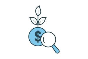 investment analyst icon. icon related to investment and financial concepts. Flat line icon style. Simple vector design editable