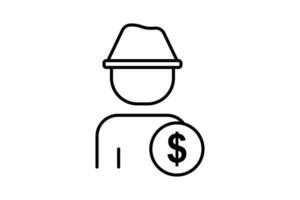 retirement icon. icon related to investments and financial concepts. Line icon style. Simple vector design editable